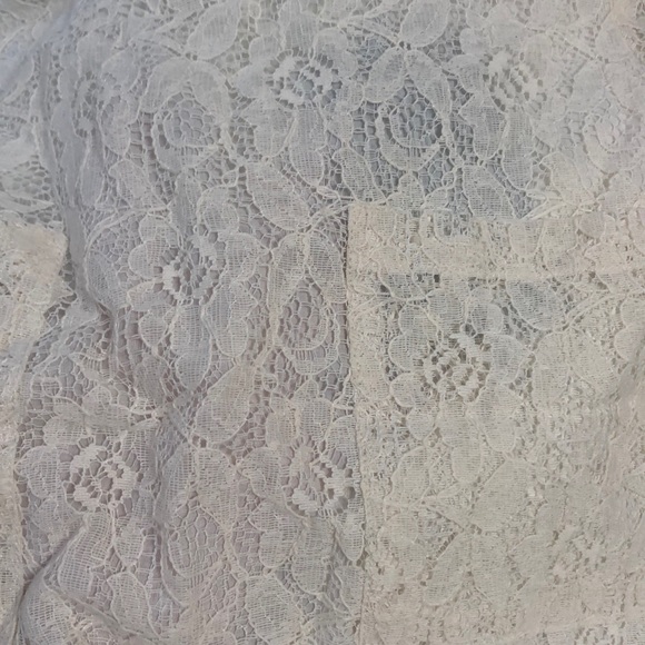 🌻 🆕 Zara Basic Zara Woman Cream Lace Overlay Top - Picture 14 of 14